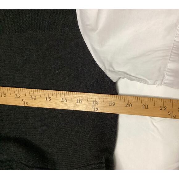 Moth By Anthropologie wool blend Layered 3/4 white sleeve Sweater XL grey - Picture 3 of 5